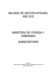 balance de gestión integral año 2015 ministerio de vivienda