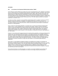 Las acciones en las Empresas Multinacionales Andinas "EMAS".