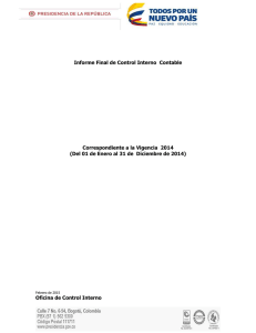 Informe Control Interno Contable 2014 OCI