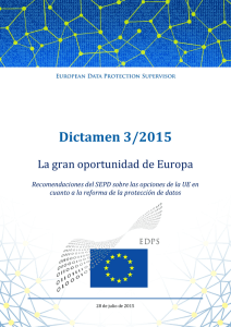 Dictamen 3/2015 - European Data Protection Supervisor