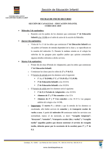 Circular inicio de curso en Infantil 14-15