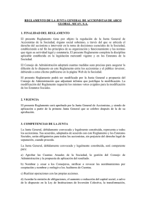 reglamento de la junta general de accionistas de arco global, sicav, s