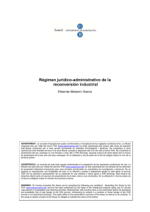 Régimen jurídico-administrativo de la reconversión industrial