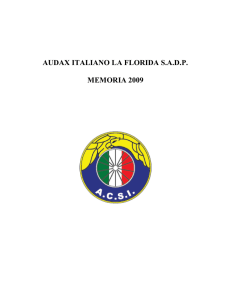memoria 2009 - Audax Club Sportivo Italiano