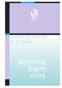 MEMORIA DE SIGEN2005 - Sindicatura General de la Nación