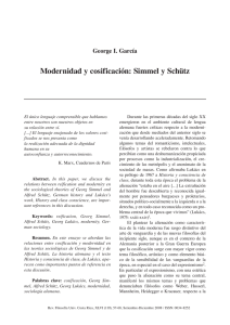 Modernidad y cosificación: Simmel y Schütz