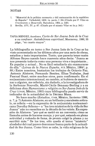NOTAS TAPIA MENDEZ, Aureliano, Carta de Sor Juana Inés de la