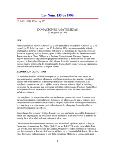 Ley Núm. 153 de 1996 - Junta de Disposición de Cuerpos, Órganos