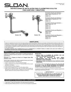 Concealed Flushometer installation instructions Spanish