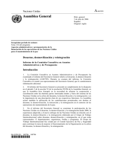 Informe Desarme Desmovilización y reintegración