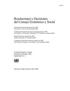 Resoluciones y Decisiones del Consejo Económico y Social