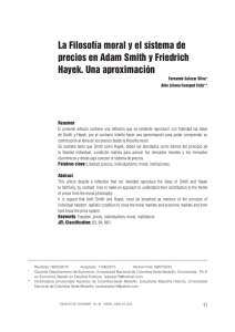 La Filosofía moral y el sistema de precios en Adam Smith y Friedrich