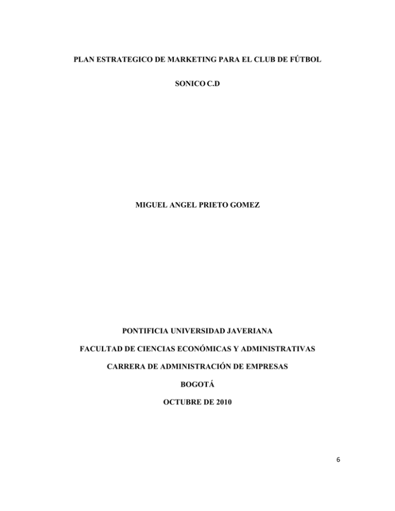 plan estrategico de marketing para el club de fútbol 