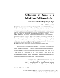 Reflexiones en Torno a la Subjetividad Política