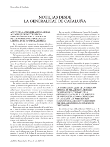 NOTICIAS DESDE LA GENERALITAT DE CATALUÑA