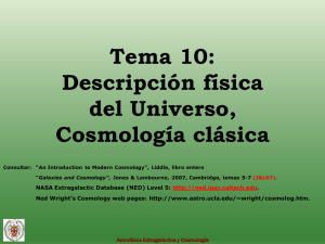 Descripción física del Universo: Cosmología clásica.