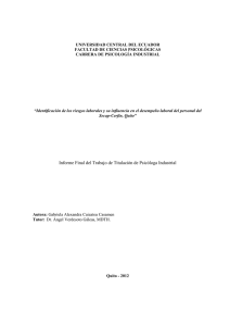 Informe Final del Trabajo de Titulación de Psicóloga Industrial