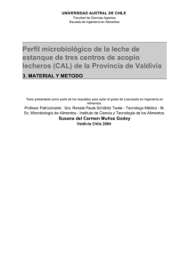 Perfil microbiológico de la leche de estanque de tres centros de