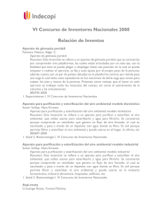 VI Concurso de Inventores Nacionales 2000 Relación de