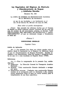 Decreto 563 - Ley Reguladora del Régimen de Matrícula y