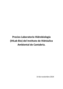 Precios Laboratorio Hidrobiología (IHLab Bio) del Instituto de