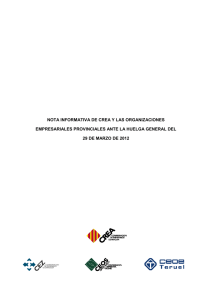 NOTA INFORMATIVA DE C EMPRESARIALES PROVINCIAL A