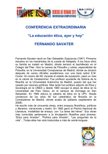 FERNANDO SAVATER - Universidad Complutense de Madrid