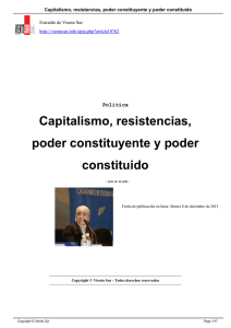 Capitalismo, resistencias, poder constituyente y poder constituido