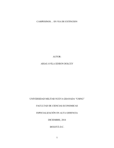 CAMPESINOS… EN VIA DE EXTINCION AUTOR: ARIAS AVILA