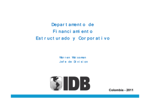 Presentación – Departamento de Financiamiento IDB