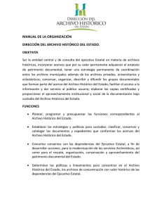 manual de la organización dirección del archivo histórico del estado.