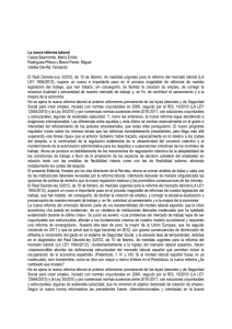 La nueva reforma laboral Casas Baamonde, María Emilia