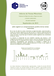 Informe de Ventas Minoristas Septiembre de 2015