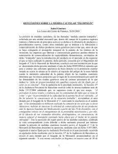 Reflexiones sobre la prohibición cautelar trampolín