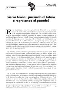 Sierra Leona: ¿mirando al futuro o regresando al pasado?