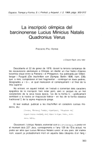 La Inscripció Olímpica del Barcinonense Lucius Minicius - e