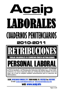 P.Laboral: Retribuciones 2010-2011