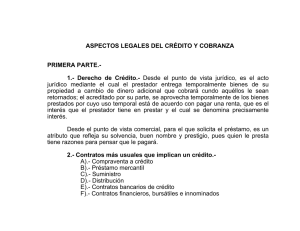ASPECTOS LEGALES DEL CRÉDITO Y COBRANZA PRIMERA