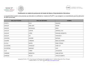 Certificación en materia de prevención de lavado de