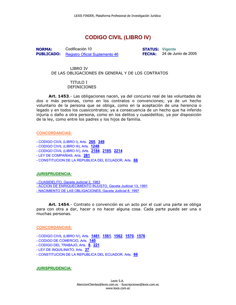 CODIGO CIVIL (LIBRO IV) CODIGO CIVIL (LIBRO IV)