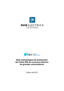 Nota metodológica de publicación del índice IRE de consumo