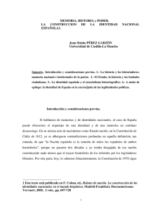 Memoria, Historia y Poder. La construcción de la identidad española