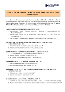 ÍNDICE DE TRANSPARENCIA DE LOS PARLAMENTOS 2016