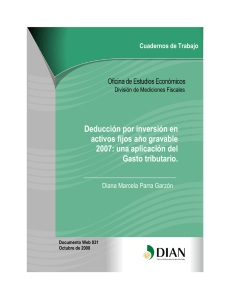 Deducci&oacute;n por inversi&oacute;n en activos fijos a&ntilde;o gravable 2007