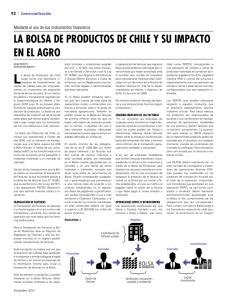 LA BOLSA DE PRODUCTOS DE CHILE Y SU IMPACTO EN EL AGRO