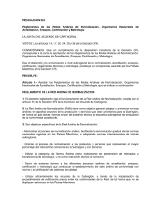 RESOLUCION 502 Reglamentos de las Redes Andinas de
