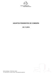 ASUNTOS PENDIENTES DE COMISIÓN 15.10.2016