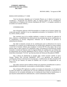 Resolución General CA 3/2008 - Comisión Arbitral del Convenio