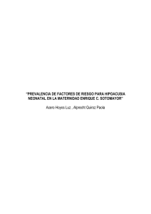 “PREVALENCIA DE FACTORES DE RIESGO PARA HIPOACUSIA