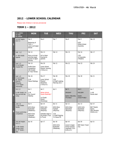 2012 - lower school calendar term 1